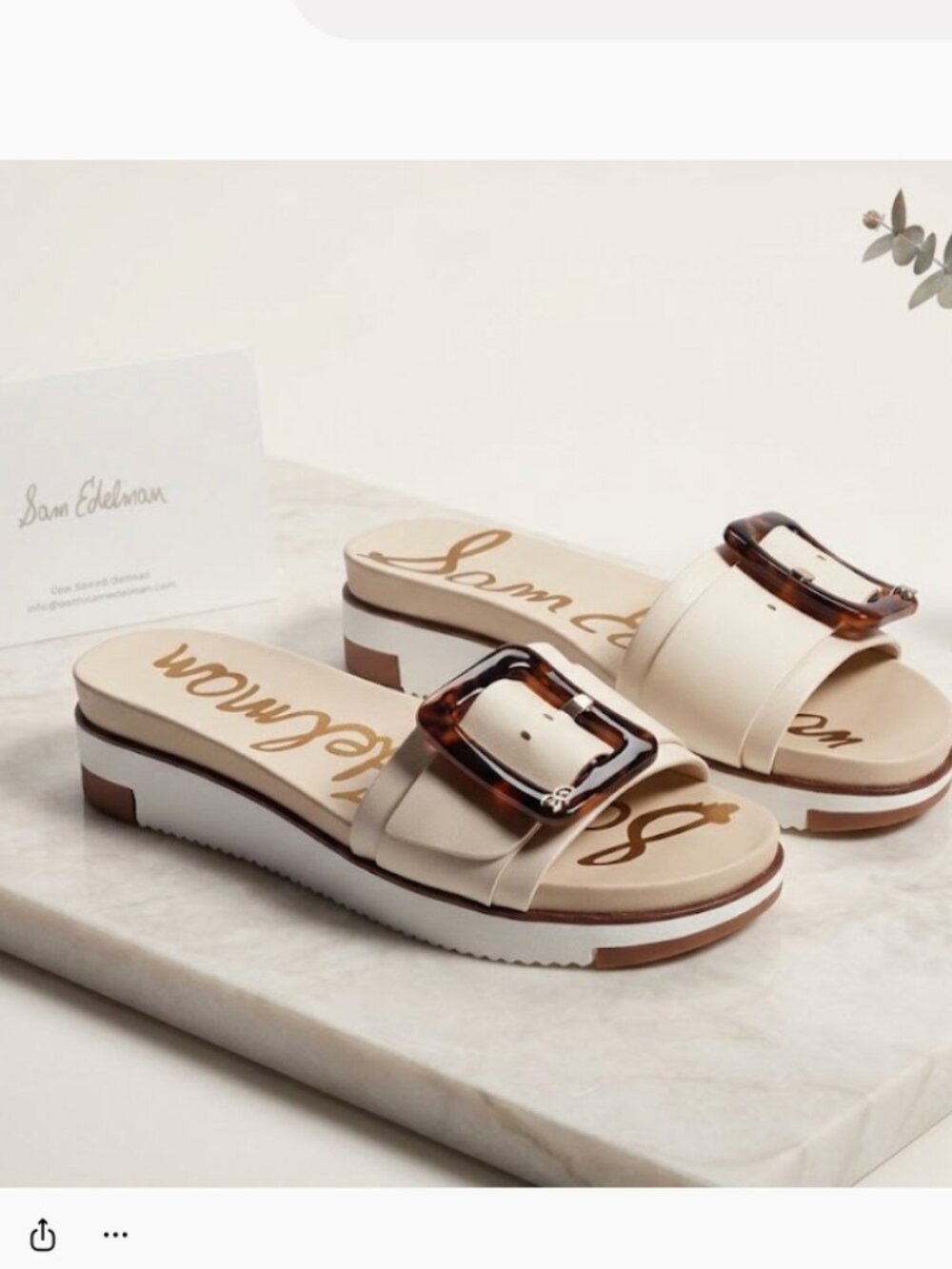 NEW Sam Edelman Ariane Platform Slide Sandal 11 M, IVORY